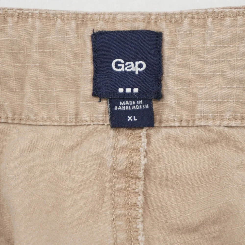 Gap Drawstring Ripstop Pants Mens XL‎ Beige Relaxed Casual Utility